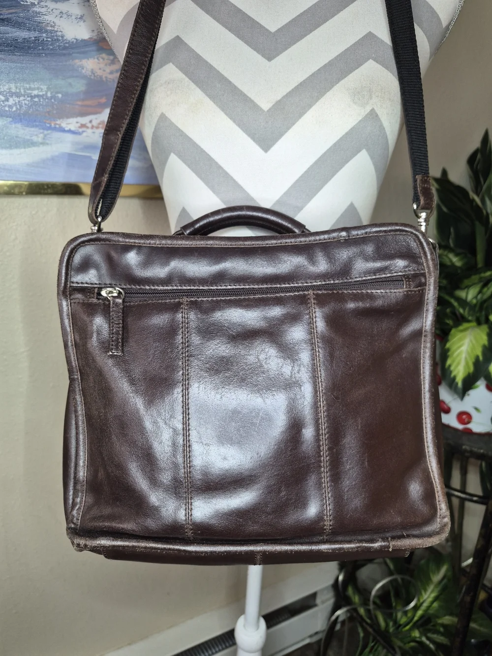 Wilsons Leather Dark Brown Leather Messenger Satchel